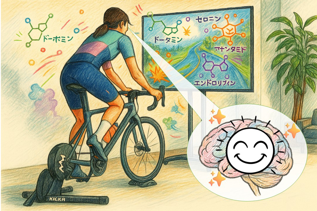 脳内快楽物質を増やすZwiftでのサイクリング